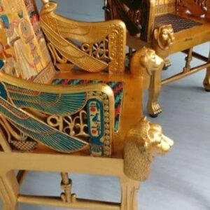 Trono do Faraó Tutankamon – Réplica Egípcia em Madeira