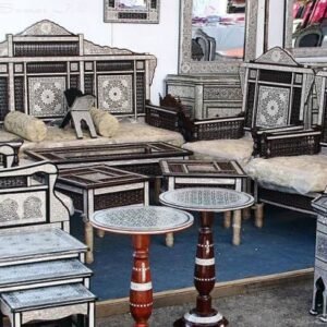 Sala de Estar Luxo Egípcia com 15 Peças em Madrepérola