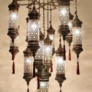 Luminária Egípcia de Teto – Estilo Mosaico Árabe