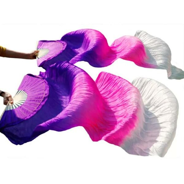 fan veu leque roxo branco