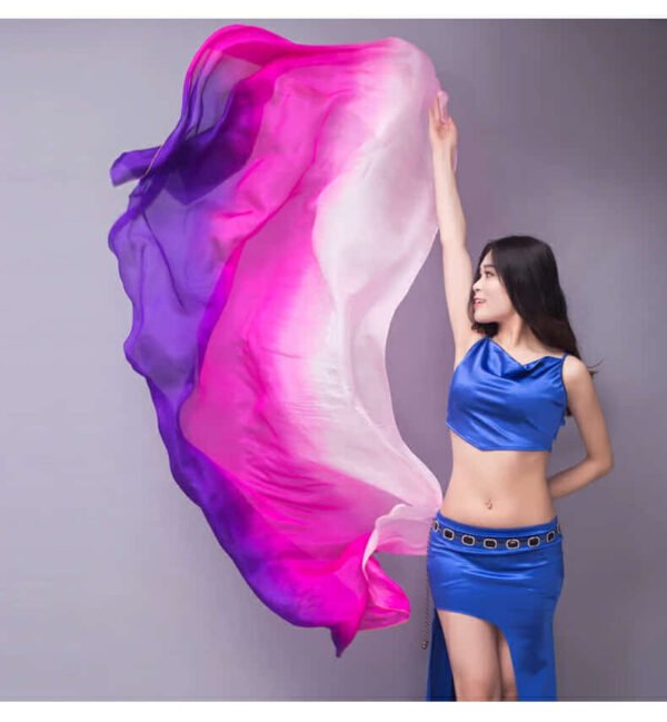 Véu de Seda Roxo para dança do Ventre - Imagem 2