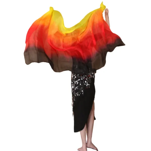 Véu de Seda Fogo para Dança do Ventre - Imagem 4