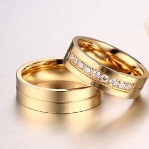 Alianças de Casamento Egípcias Banhadas a Ouro 18K