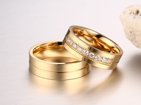 Alianças de Casamento Egípcias Banhadas a Ouro 18K