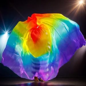 veu arco iris seda natural para danca do ventre pronta entrega no Brasil