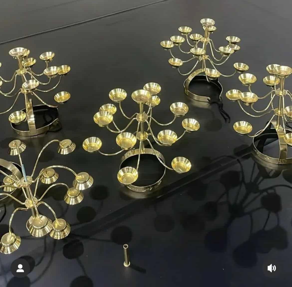 Candelabro dourado para dança do ventre, acessório de cabeça com suporte para vela pronta entrga no brasil loja Ahmed Artigos Egipcios
